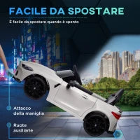 Macchina Elettrica per Bambini a Licenza BMW M4 con Telecomando, Clacson e Fari, 108x69.5x51 cm, Bianca