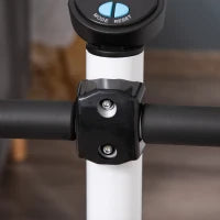 Stepper con Manubrio, Pedali Antiscivolo e Monitor LCD, in Acciaio e ABS, 55x44x108 cm, Bianco Nero e Bianco