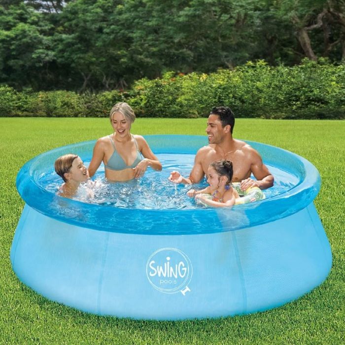 Piscina Fuori Terra Gonfiabile Swing Quick Trasparente  2,44 X H.0,76 M - Kit Pro