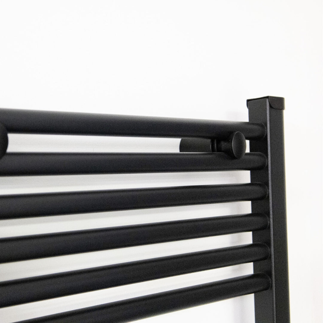 Termoarredo bagno scaldasalviette acciaio radiatore calorifero termosifone nero opaco *** misure h770xl600xi550 16 tu...