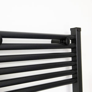Termoarredo bagno scaldasalviette acciaio radiatore calorifero termosifone nero opaco *** misure h770xl600xi550 16 tu...