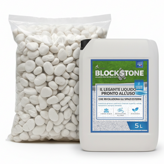 Kit stabilizzazione ciottoli sacco 25 kg con legante formato 5 l *** misura 25/40, confezione 1