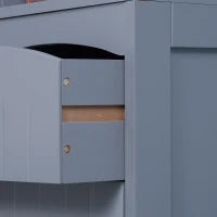 Armadio Alto da Bagno Stretto con 1 Cassetto e 3 Ripiani Aperti Stile Moderno 34x24x170 cm Grigio