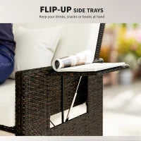 Divanetto da Giardino Componibile con Panca, Mobili da Giardino in Rattan Marrone, Set 2 Pezzi Salvaspazio