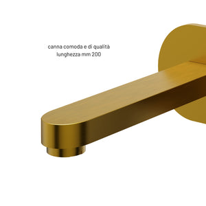 Miscelatore lavabo parete oceania ad incasso ottone colore oro satinato *** confezione 1