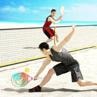 Racchetta da Beach Tennis in Fibra di Carbonio con Impugnatura Antiscivolo e Borsa di Trasporto, Giallo