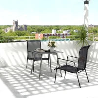 Tavolo da Pranzo da Giardino per 6 Persone con Piano a Doghe per Giardino, Patio, Terrazza, 80 x 80 x 74 cm, Grigio