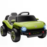Auto Elettrica per Bambini dai 3 Anni, Volkswagen E-Buggy 12V con Telecomando 2,4 G, Ruote con Sospensione, Verde