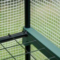 Serra da Giardino in PE e Acciaio per Esterni con 2 Scaffali e Porta Avvolgibile, 143x73x195 cm, Bianco