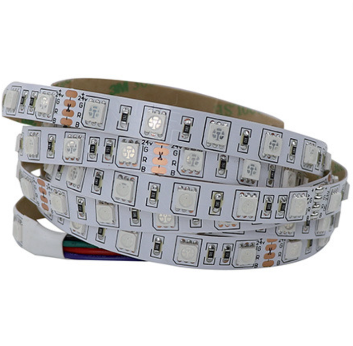 Striscia led multicolore rgb 14.4 watt metro 60 led metro 12 volt ip54 optonica