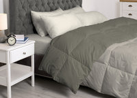 Interno Imbottitura Piumino Invernale 300gr/mq In Piuma D'Oca Bicolor - Singolo - Grigio Ch-Sc