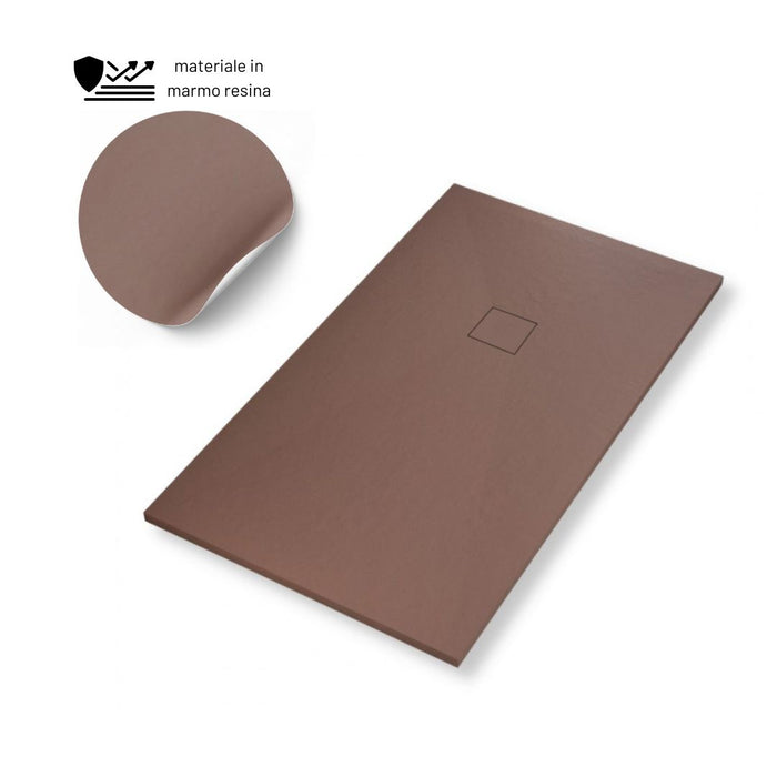 Piatto doccia mineral marmo resina antiscivolo spessore 4 cm *** misure l100 x p70 x h4 cm, confezione 1