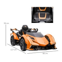 Macchina Elettrica per Bambini Lamborghini con Telecomando, Fari LED e Musica, Età 3+ Anni, Arancione