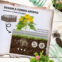 Letto per Orto Rialzato Esagonale in Acciaio Galvanizzato con Fondo Aperto, Marrone