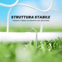 Porta da Calcio da Esterno in Metallo con Bersaglio e Pali in Tessuto Oxford, 186x62x123 cm, Bianca