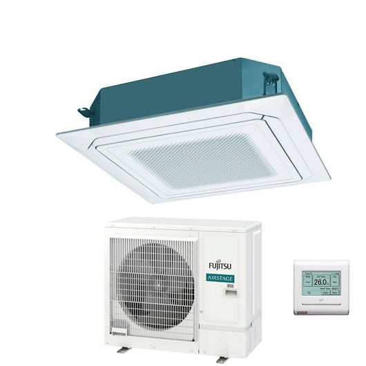 Condizionatore a Cassetta Fujitsu KR Circular Flow White 36000 Btu AUXG36KRLB Trifase R-32 Wi-Fi Optional con Griglia e Filocomando