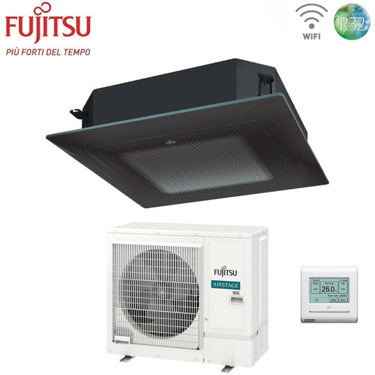 Condizionatore a Cassetta Fujitsu KR Circular Flow Black 30000 Btu AUXG30KRLB R-32 Wi-Fi Optional con Griglia e Filocomando