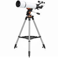 Telescopio Astronomico 80mm con Montatura AZ, 2 Lenti Oculari e Adattatore Smartphone, 92x92x130 cm, Bianco e Nero