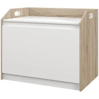 Cassapanca in Legno Moderna con Schienale e Vano Contenitore, 62.4x40x51.5cm, Bianco