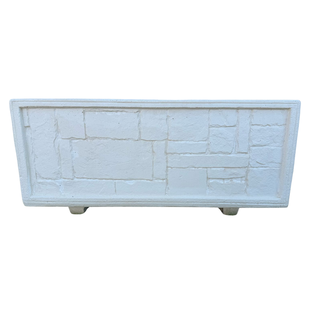 Fioriera giardino cemento effetto pietra l.100xp.40xh.43 cm serie gargano