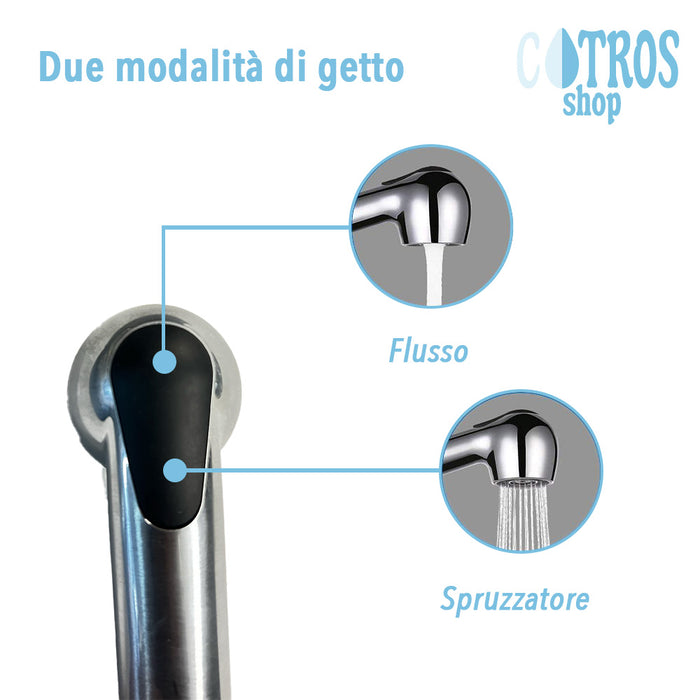 Doccetta monocomando argento lavello cucina spazzolato ricambi rubinetteria