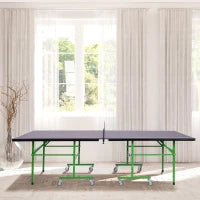 Tavolo da Ping Pong Pieghevole Interno con 8 Ruote 152.5 × 274 × 76cm