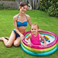 48674NP - Piscina Baby 3 Anelli Palline Colorate Cm 86X25