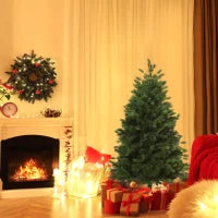 Albero di Natale Artificiale Gigante 150cm Realistico, Decorazione di Natale con 440 Rami, Base Pieghevole e Rimovibile