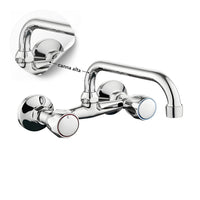 Rubinetto a muro up canna alta in ottone cucina con erogazione orientabile *** confezione 1