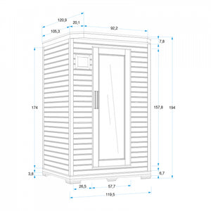 Sauna A Raggi Infrarossi Grenada2 - Canadian Hemlock