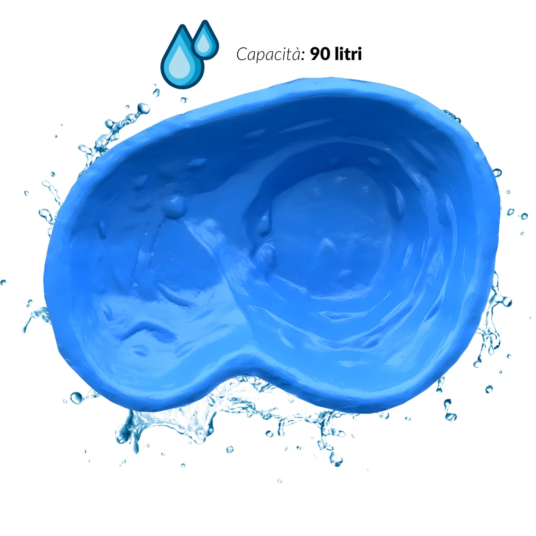 Laghetto da giardino caldonazzo azzurro litri 120 da 110x78xh28
