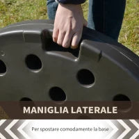 Basamento per Ombrellone Decentrato da Giardino con Base a Croce, Set 4 Mattonelle in HDPE da 66x45x10cm