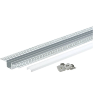 Profilo alluminio 2m per striscia led grigio con cover bianca