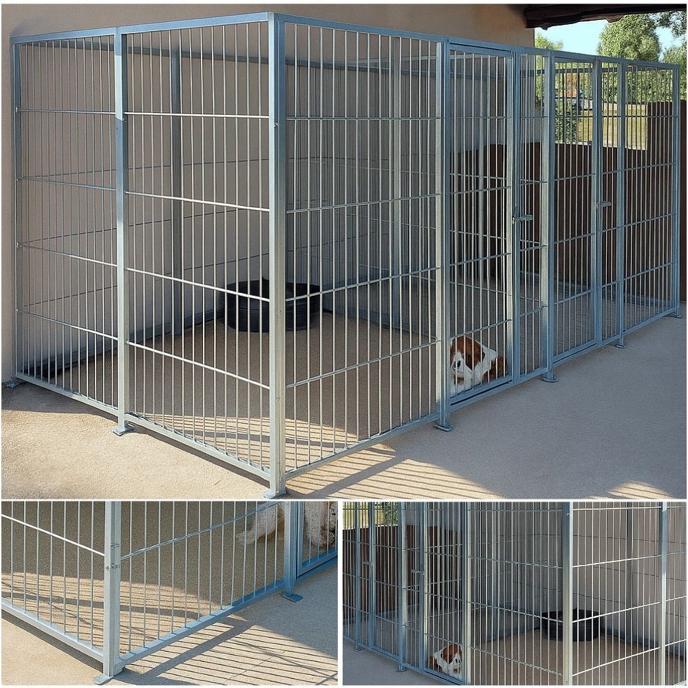 2 box per cani da esterno con zincatura a caldo ciascuno da 200x200x altezza 180 cm