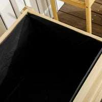 Fioriera da Giardino con Foro di Drenaggio e Rotelle, in Legno di Abete, 89x48x47 cm