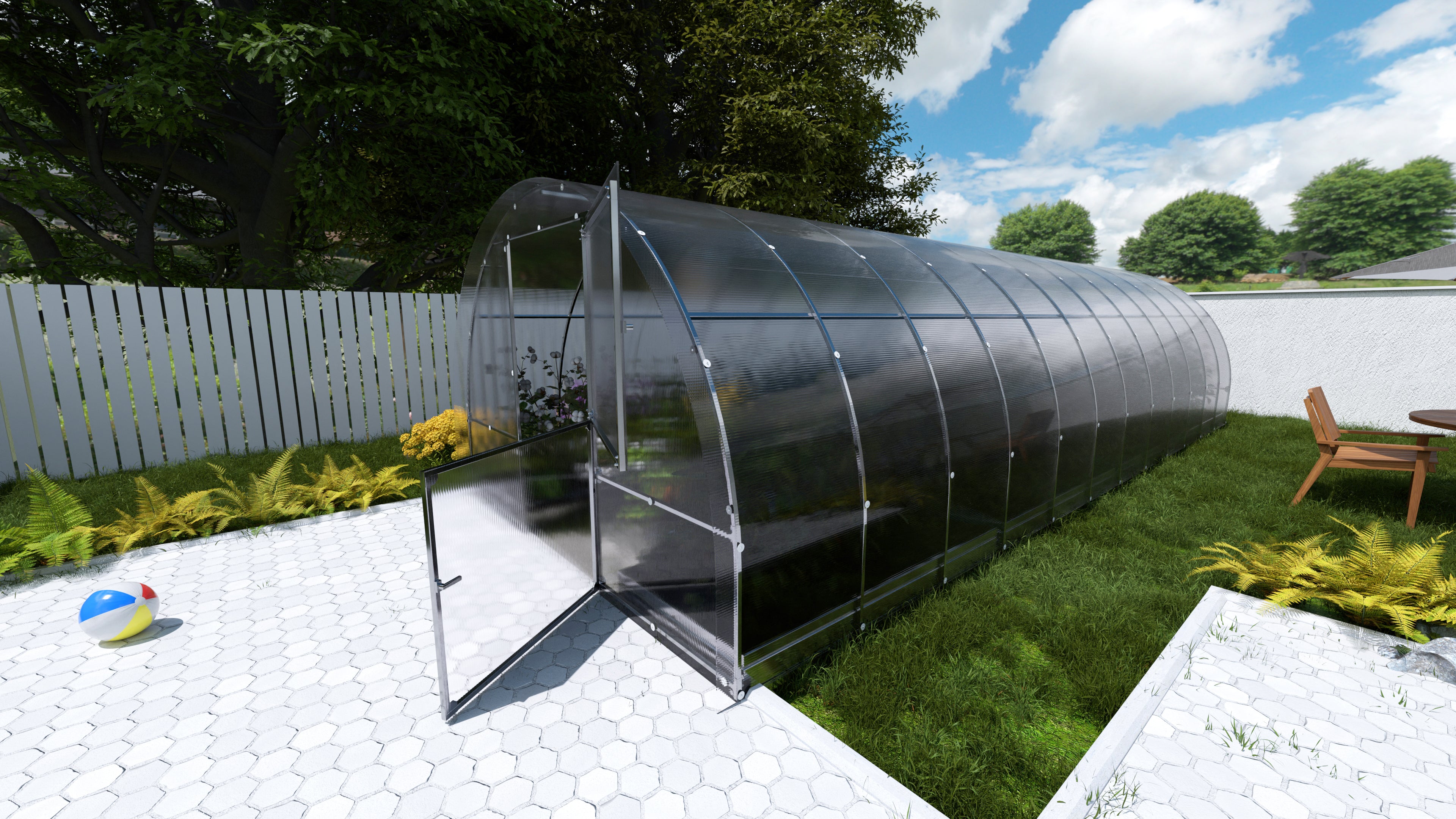 Serre da giardino robuste KLASIKA EASY 3 x 8 m (24 m²), 6 mm con rivestimento in policarbonato