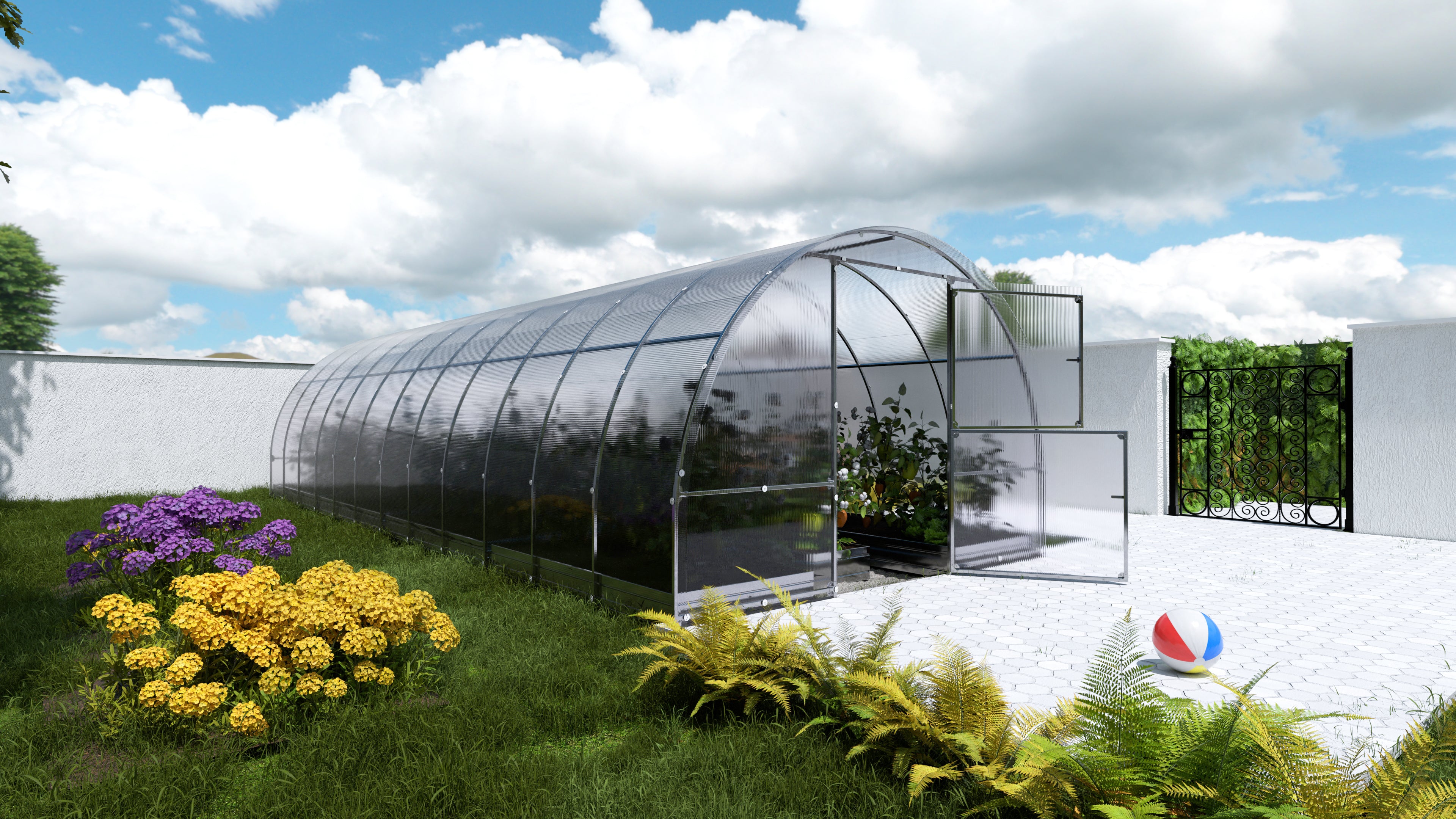 Serre da giardino robuste KLASIKA EASY 3 x 8 m (24 m²), 6 mm con rivestimento in policarbonato