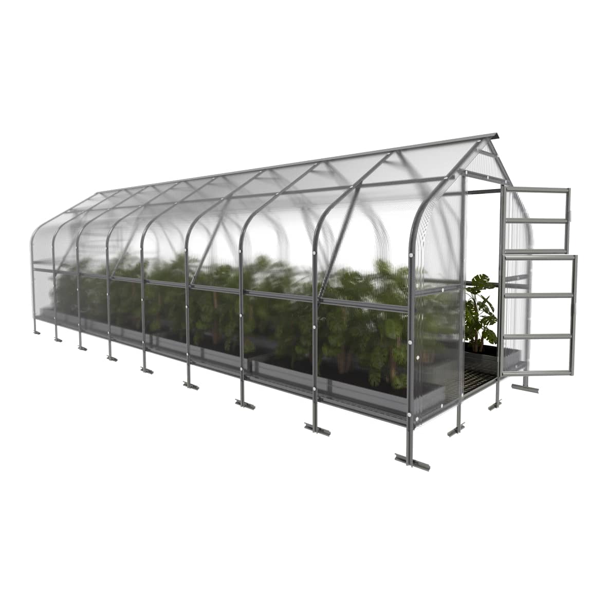 Serre da giardino robuste KLASIKA*DROP 20m2, 2,5m x 8m, 4 mm con rivestimento in policarbonato