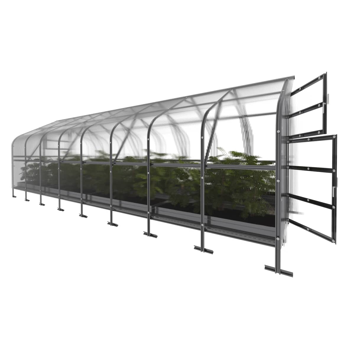 Serre da giardino robuste KLASIKA*DROP 20m2, 2,5m x 8m, 4 mm con rivestimento in policarbonato