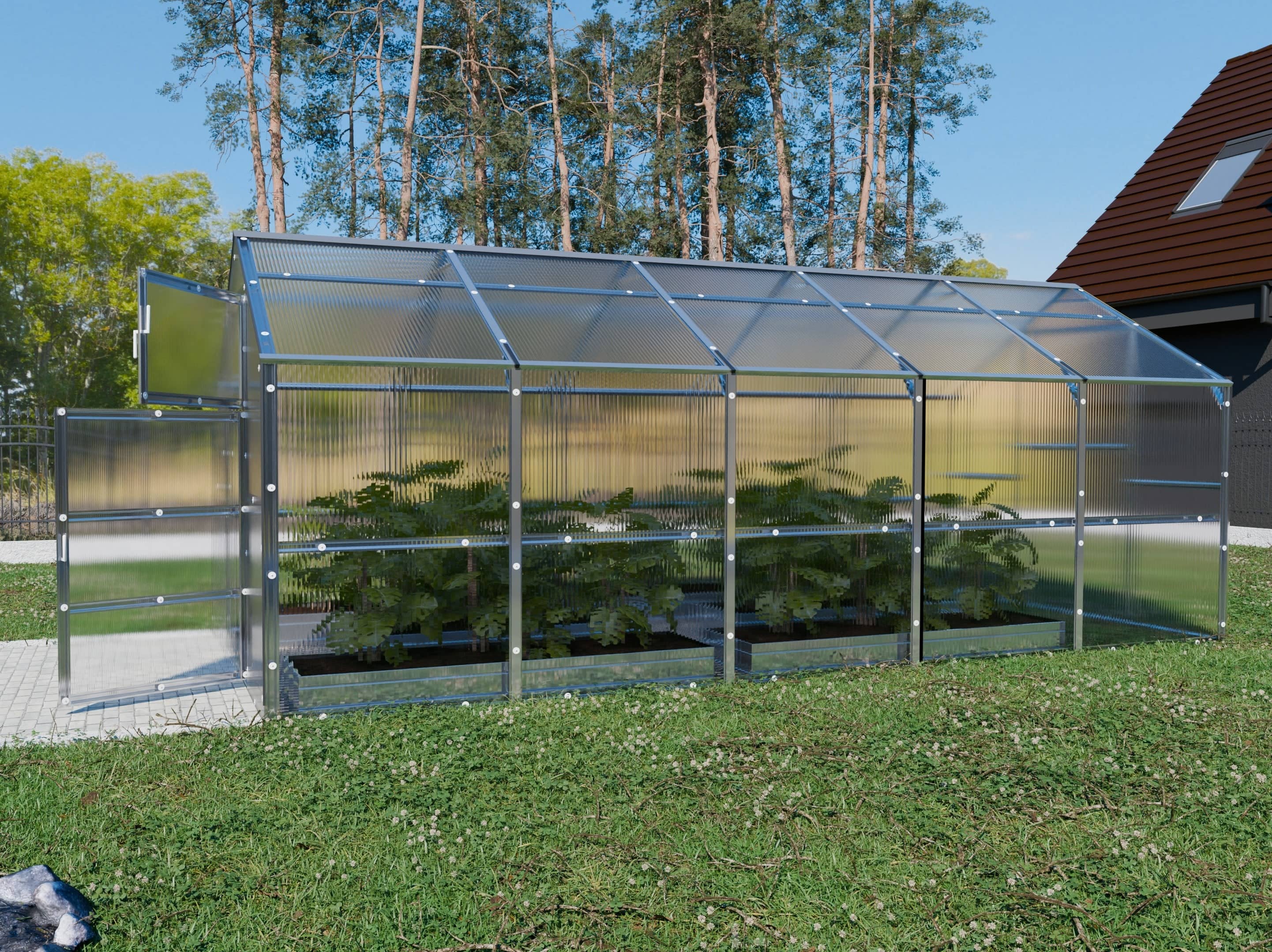 Serre da giardino robuste KLASIKA BERNARD 2,35 x 5 m (11,75 m²), 6 mm con rivestimento in policarbonato