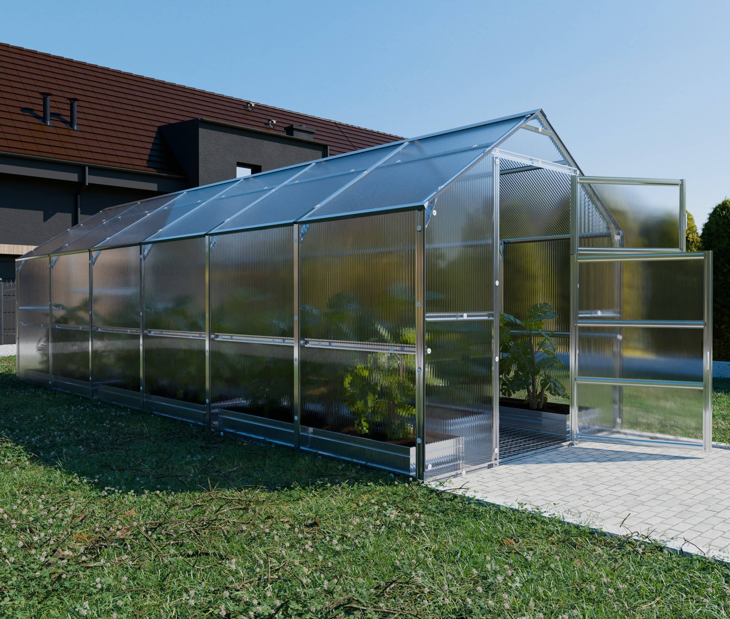 Serre da giardino robuste KLASIKA BERNARD 2,35 x 6 m (14,1 m²), 6 mm con rivestimento in policarbonato