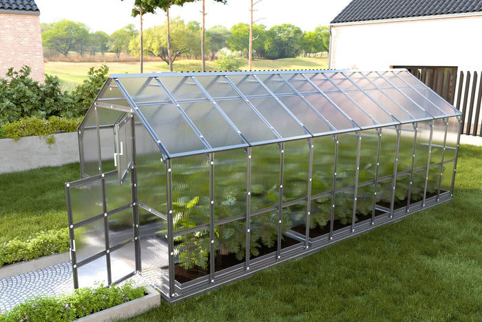 Serre da giardino robuste KLASIKA HOUSE 2,35 x 6,12 m (14,38 m²), 6 mm con rivestimento in policarbonato