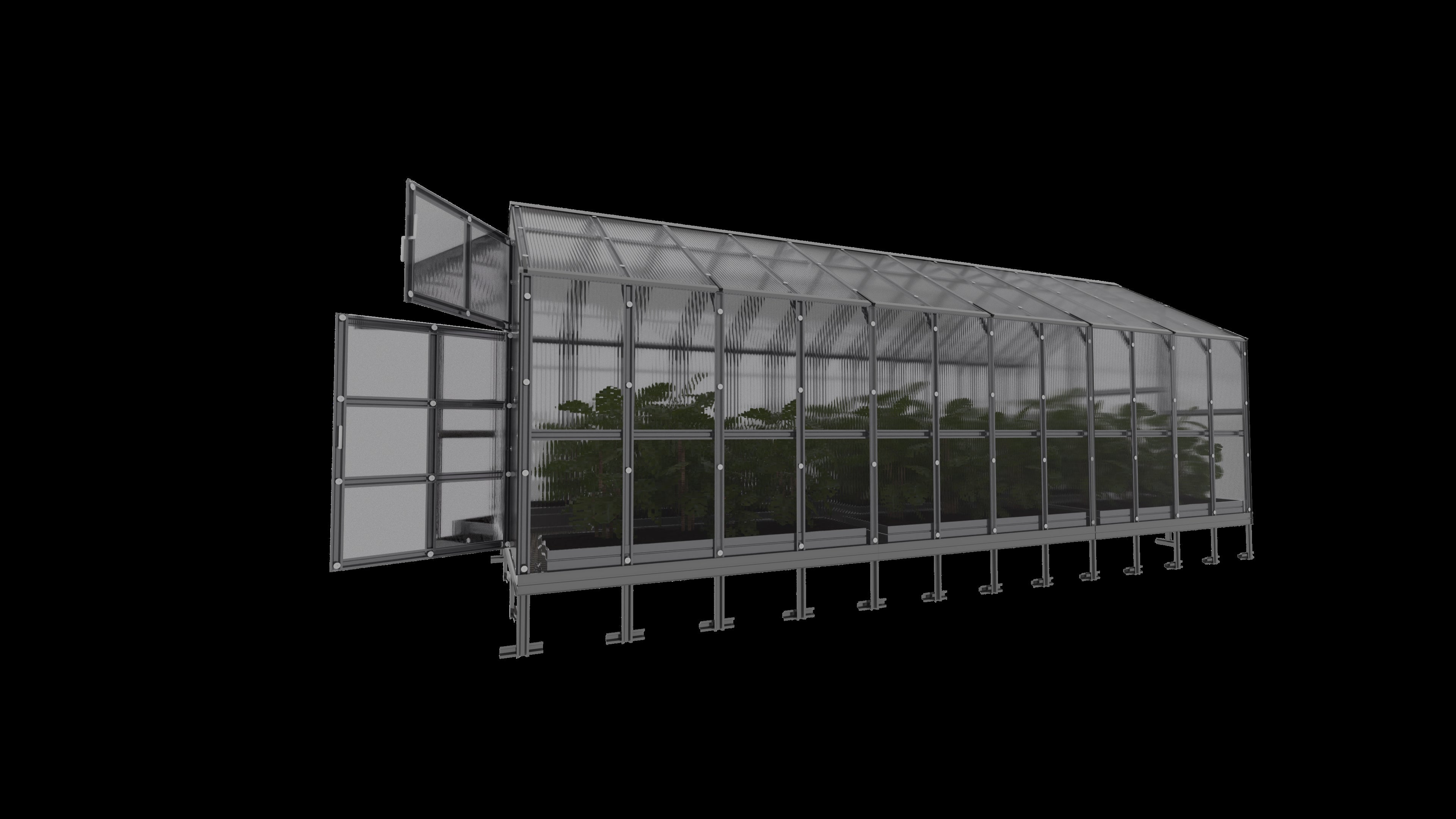 Serre da giardino robuste KLASIKA HOUSE 2,35 x 6,12 m (14,38 m²), 6 mm con rivestimento in policarbonato