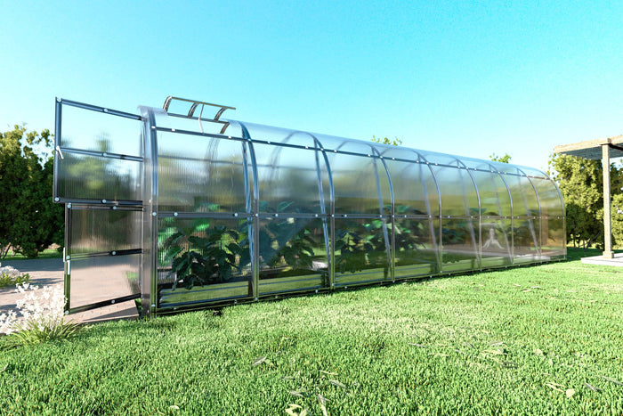 Serre da giardino robuste KLASIKA SLIM 2 x 8 m (16 m²) , 6 mm con rivestimento in policarbonato