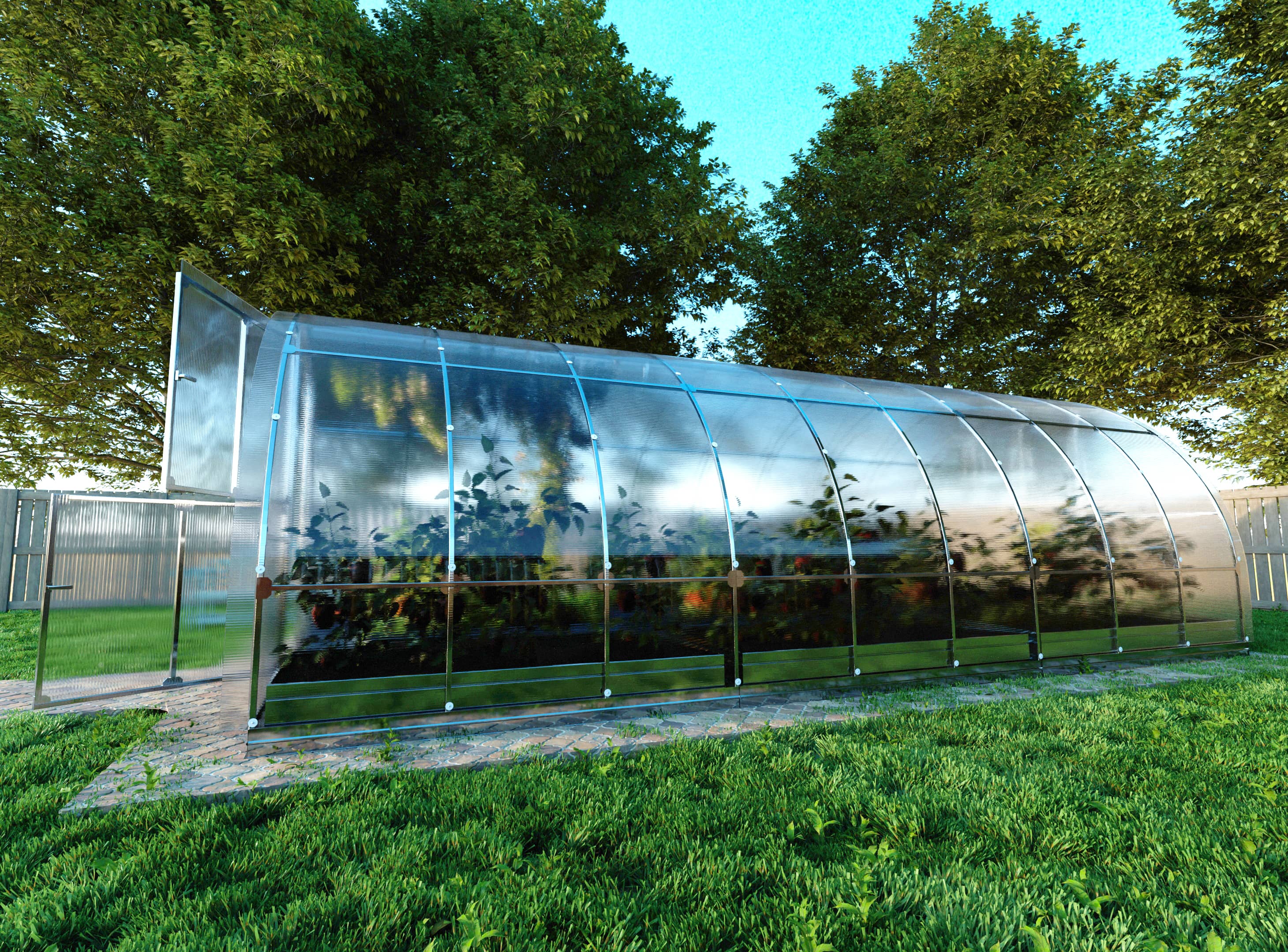 Serre da giardino robuste KLASIKA TUBE 3 x 6 m (18 m²), 6 mm con rivestimento in policarbonato