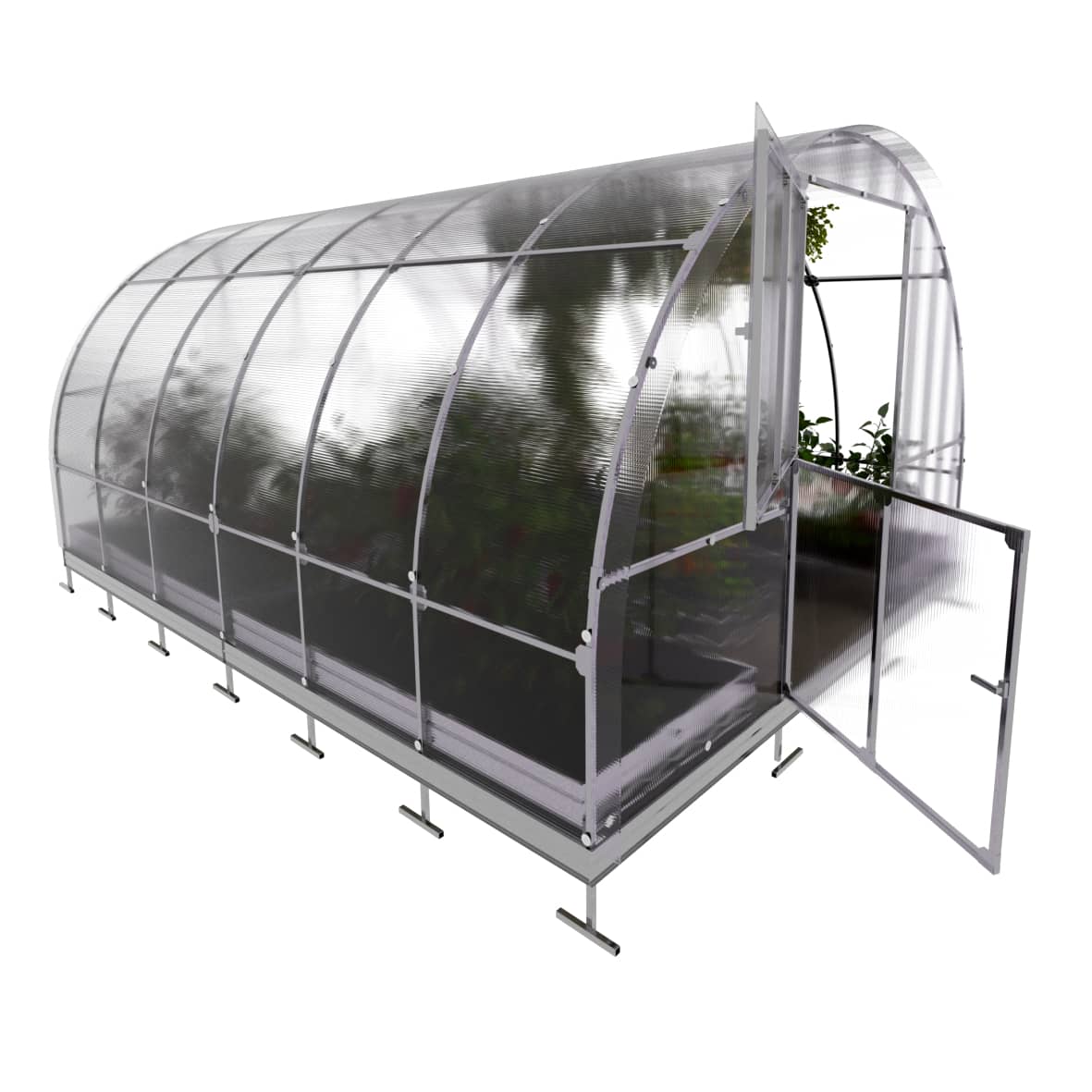 Serre da giardino robuste KLASIKA TUBE 3 x 4 m (12 m²), 6 mm con rivestimento in policarbonato