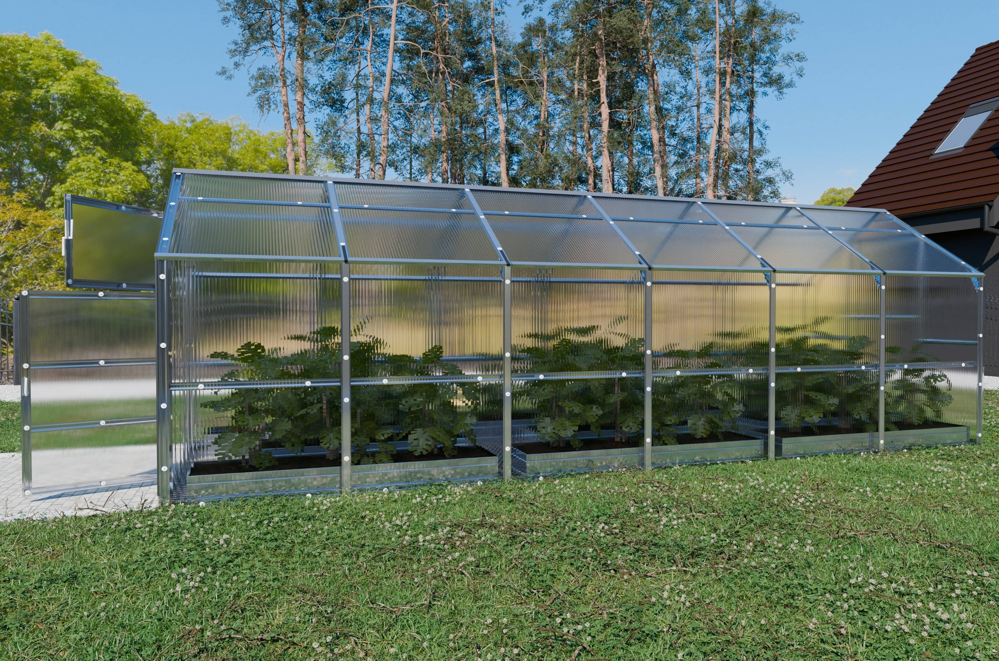 Serre da giardino robuste KLASIKA BERNARD 2,35 x 6 m (14,1 m²), 6 mm con rivestimento in policarbonato