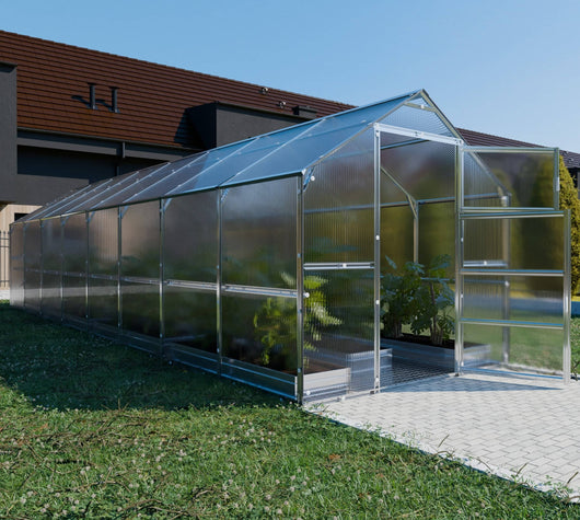 Serre da giardino robuste KLASIKA BERNARD 2,35 x 8 m (18,8 m²), 6 mm con rivestimento in policarbonato