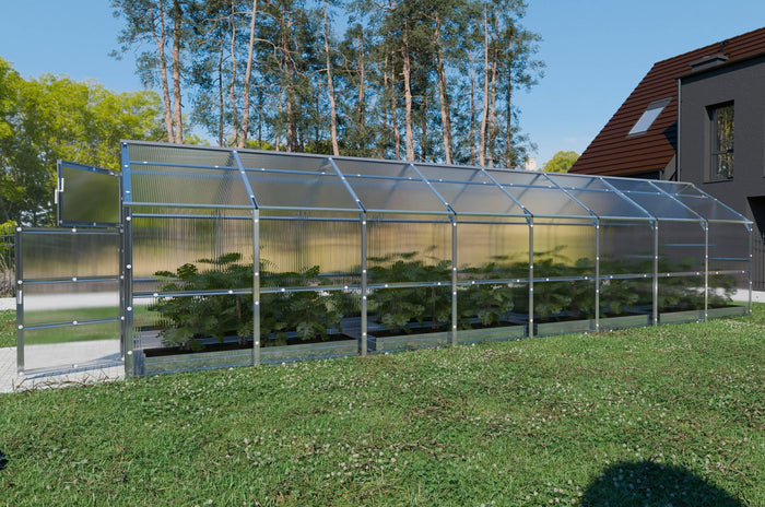 Serre da giardino robuste KLASIKA BERNARD 2,35 x 8 m (18,8 m²), 6 mm con rivestimento in policarbonato