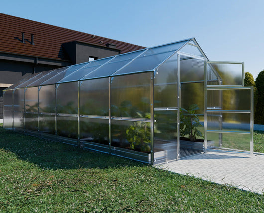 Serre da giardino robuste KLASIKA BERNARD 2,35 x 7 m (16,45 m²), 4 mm con rivestimento in policarbonato